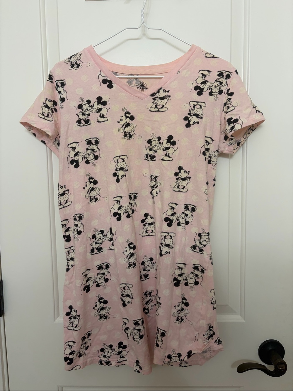 Disney Pink Mickey & Minnie V-Neck Casual Dress: Pajamas